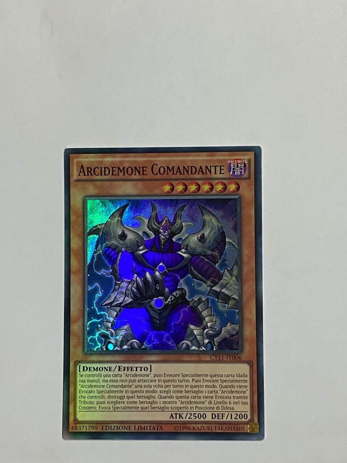 Carta YUGIOH-Arcidemone Comandante-CT11-IT006-ITA-EX-Super Rare Limited Edition