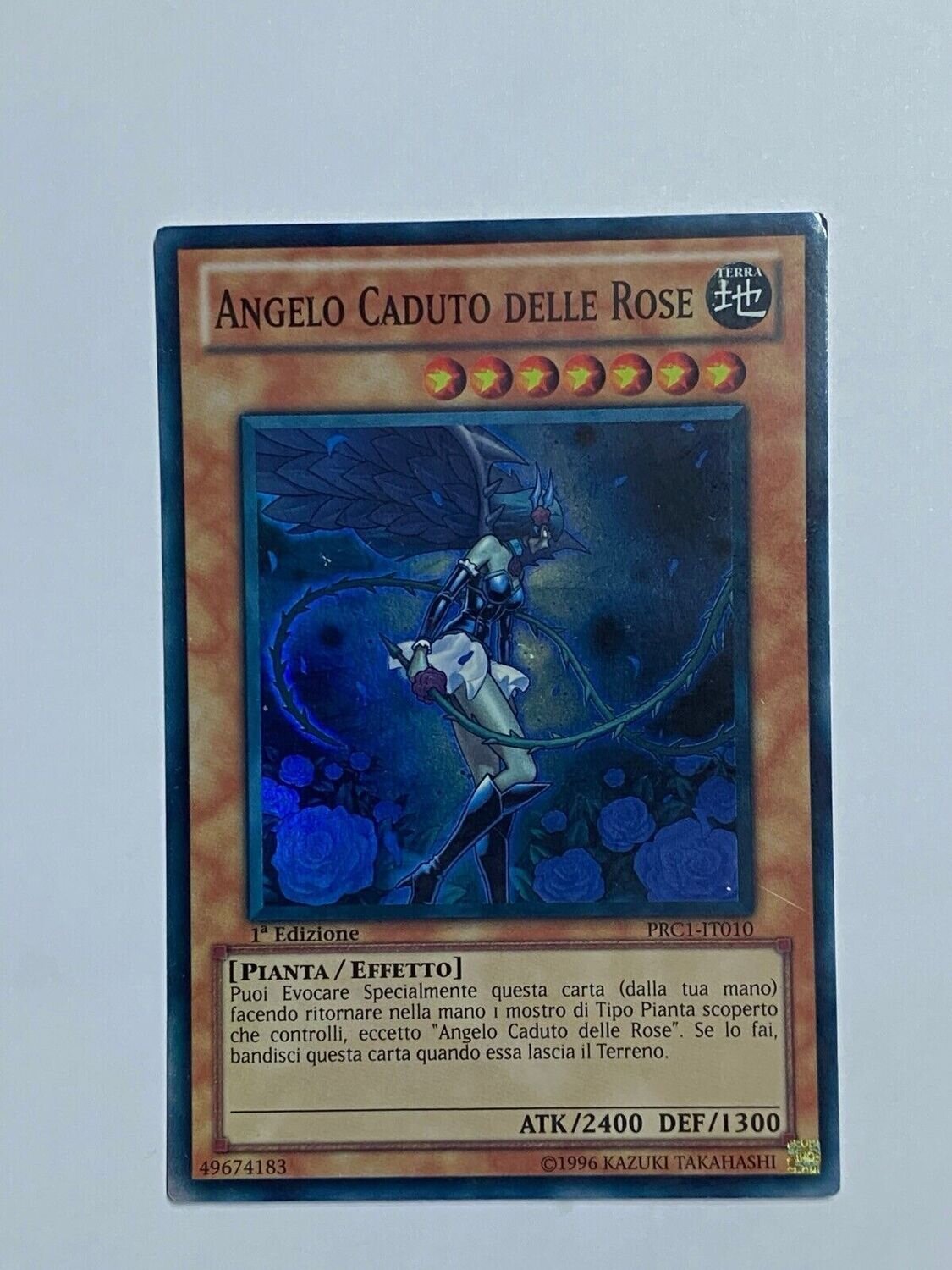 Carta YUGIOH-Angelo Caduto delle Rose-PRC1-IT010-ITA-EX-Super Rare 1.Ed