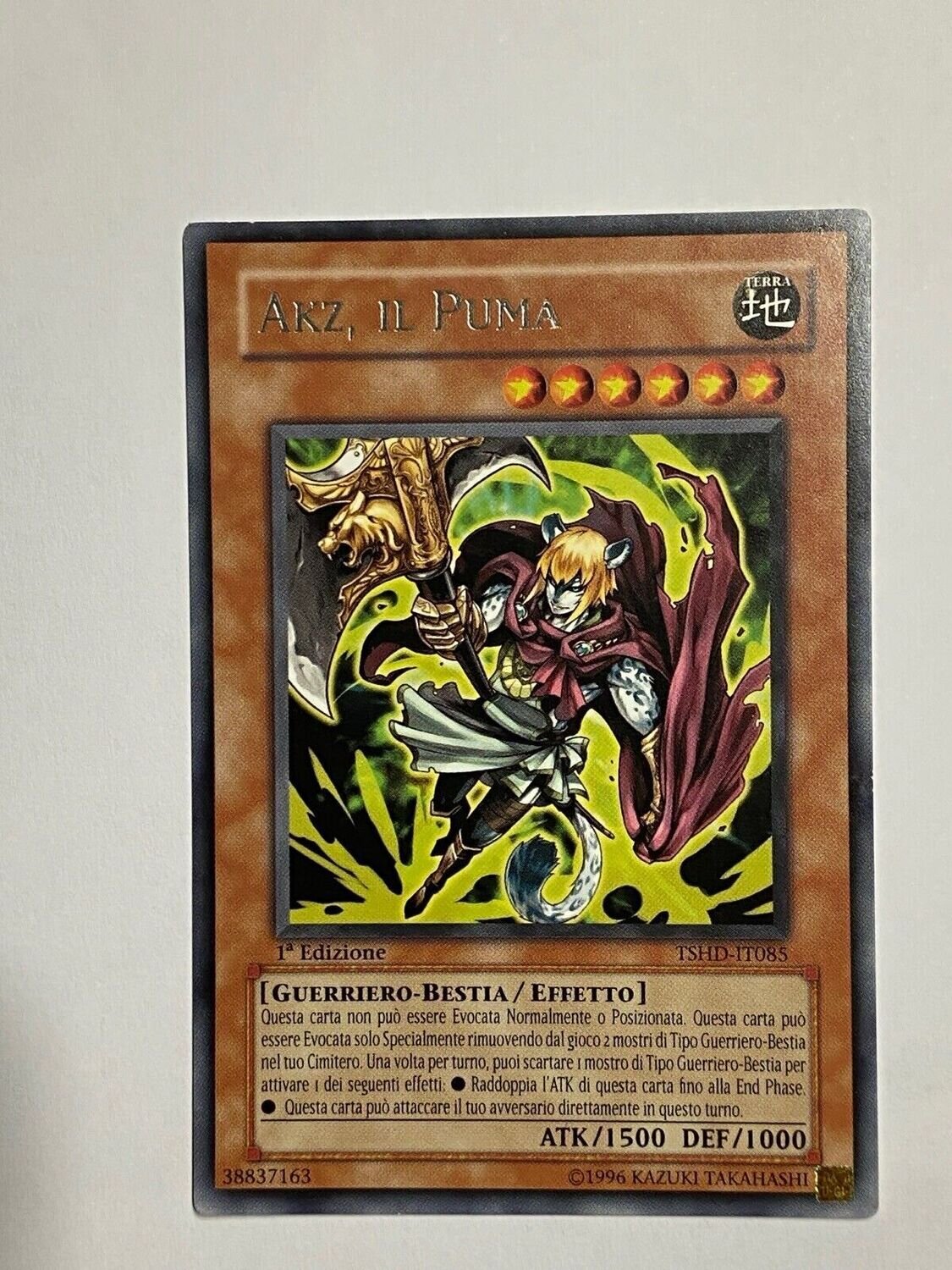 Carta YUGIOH-Akz, il Puma-TSHD-IT085-ITA-EX-Rare 1.Ed