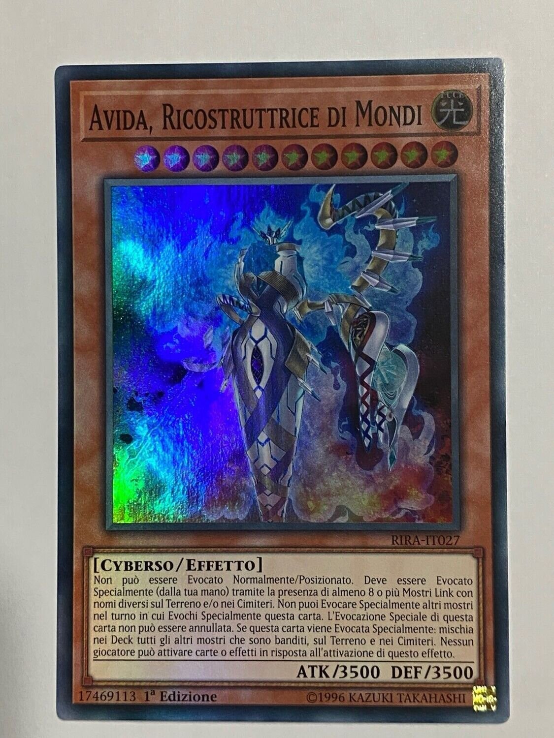 Carta YUGIOH-Avida, Ricostruttrice di Mondi-RIRA-IT027-ITA-NM-Super Rare 1.Ed