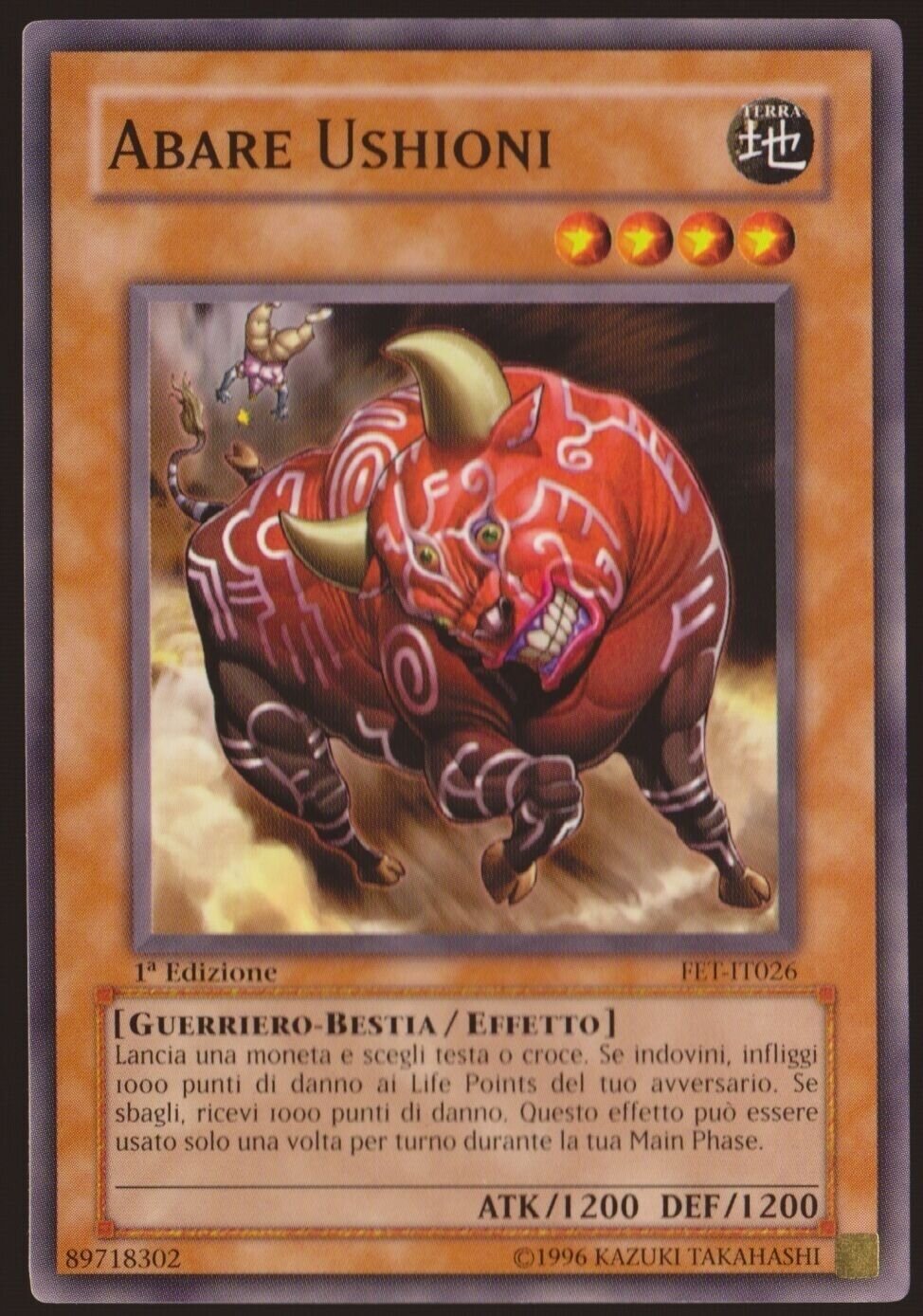 Carta YUGIOH-Abare Ushioni-FET-FR026-FRA-Good-Common 1.Ed