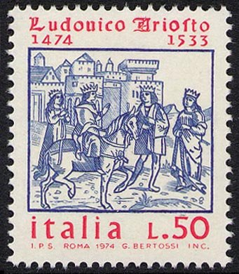 Francobollo Usato Rep. Italiana 1974 5^ CENTENARIO DELLA NASCITA DI LUDOVICO ARIOSTO 50 Lire
