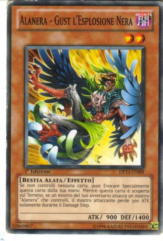 Carta YUGIOH-Alanera - Gust l'Esplosione Nera-DP11-IT009-ITA-Good-Common 1.Ed