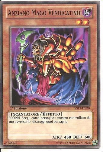 Carta YUGIOH-Anziano Mago Vendicativo-YS13-IT020-ITA-LP-Common 1.Ed
