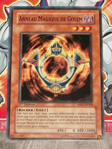 Carta YUGIOH-Anneau Magique de Golem-ABPF-FR008-FRA-EX-Common 1.Ed