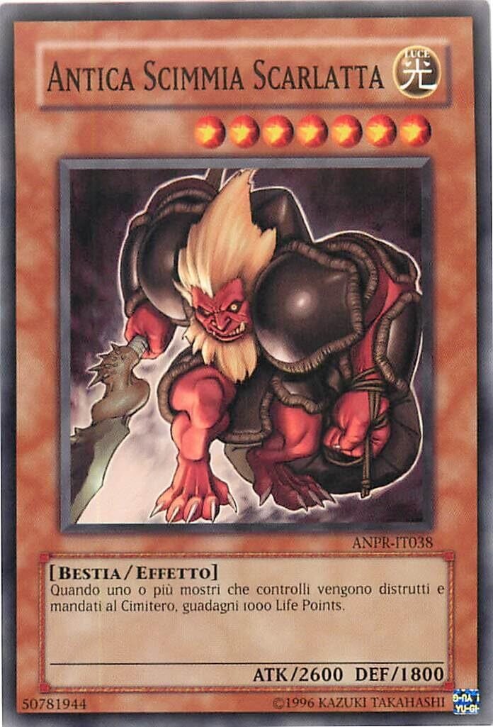 Carta YUGIOH-Antica Scimmia Scarlatta-ANPR-IT038-ITA-Good-Common 1.Ed