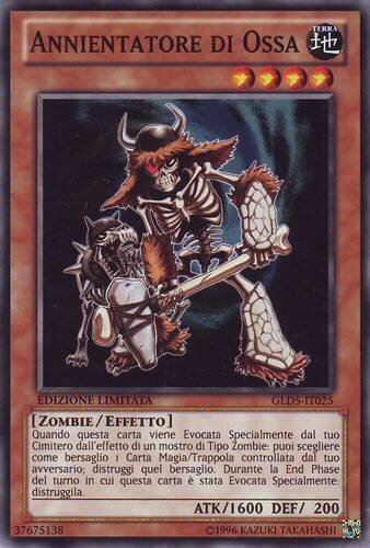 Carta YUGIOH-Annientatore di Ossa-GLD5-IT025-ITA-Good-Common Limited ed.