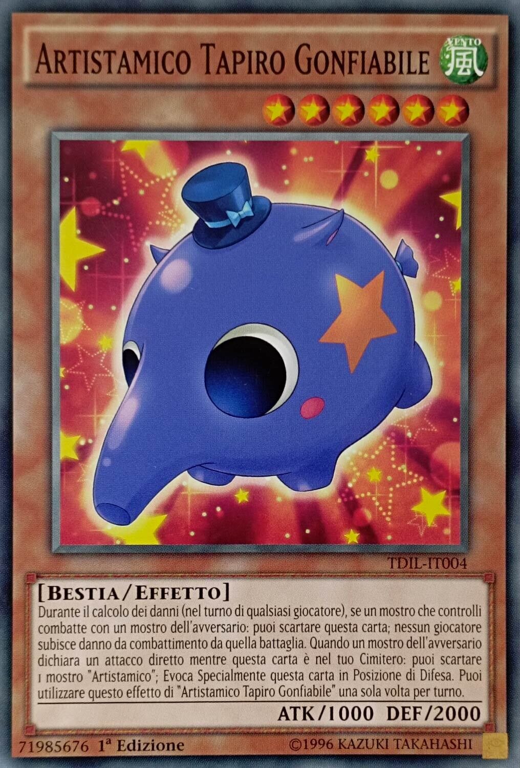 Carta YUGIOH-Artistamico Tapiro Gonfiabile-TDIL-IT004-ITA-EX-Common 1.Ed