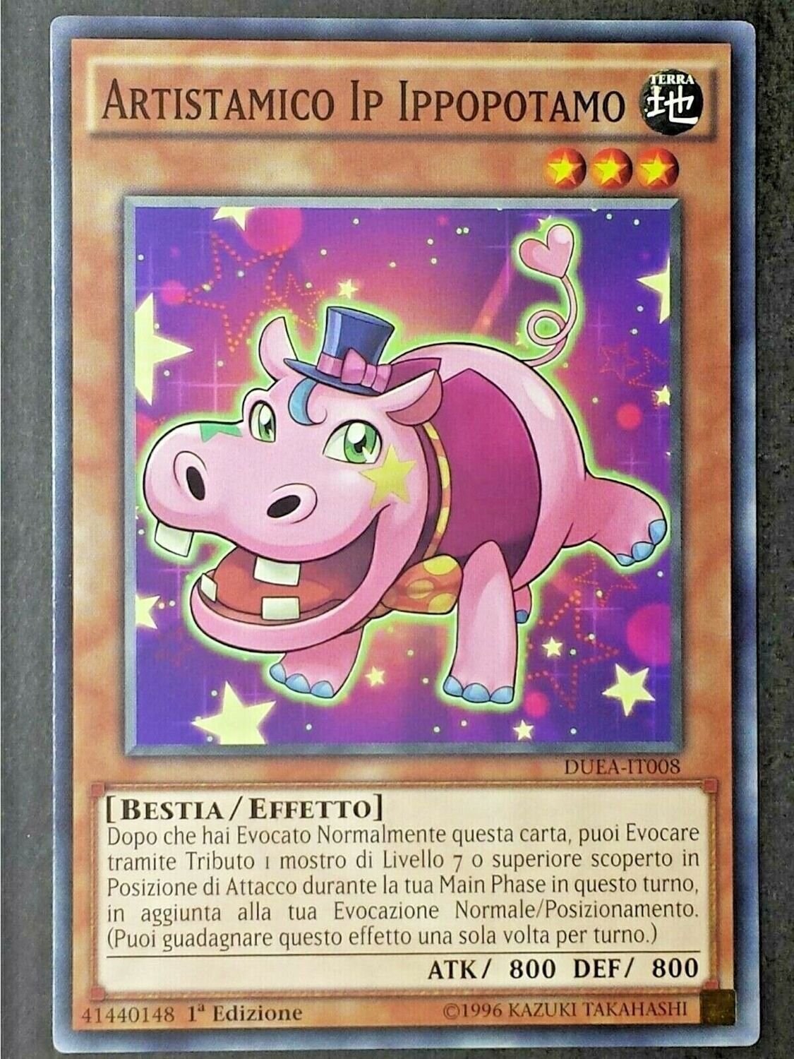 Carta YUGIOH-Artistamico Ip Ippopotamo-DUEA-IT008-ITA-EX-Common 1.Ed