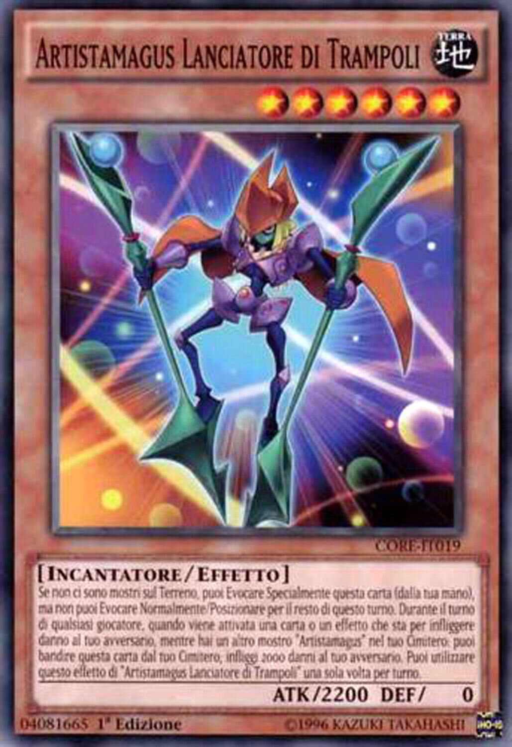 Carta YUGIOH-Artistamagus Lanciatore di Trampoli-CORE-IT019-ITA-EX-Common 1.Ed