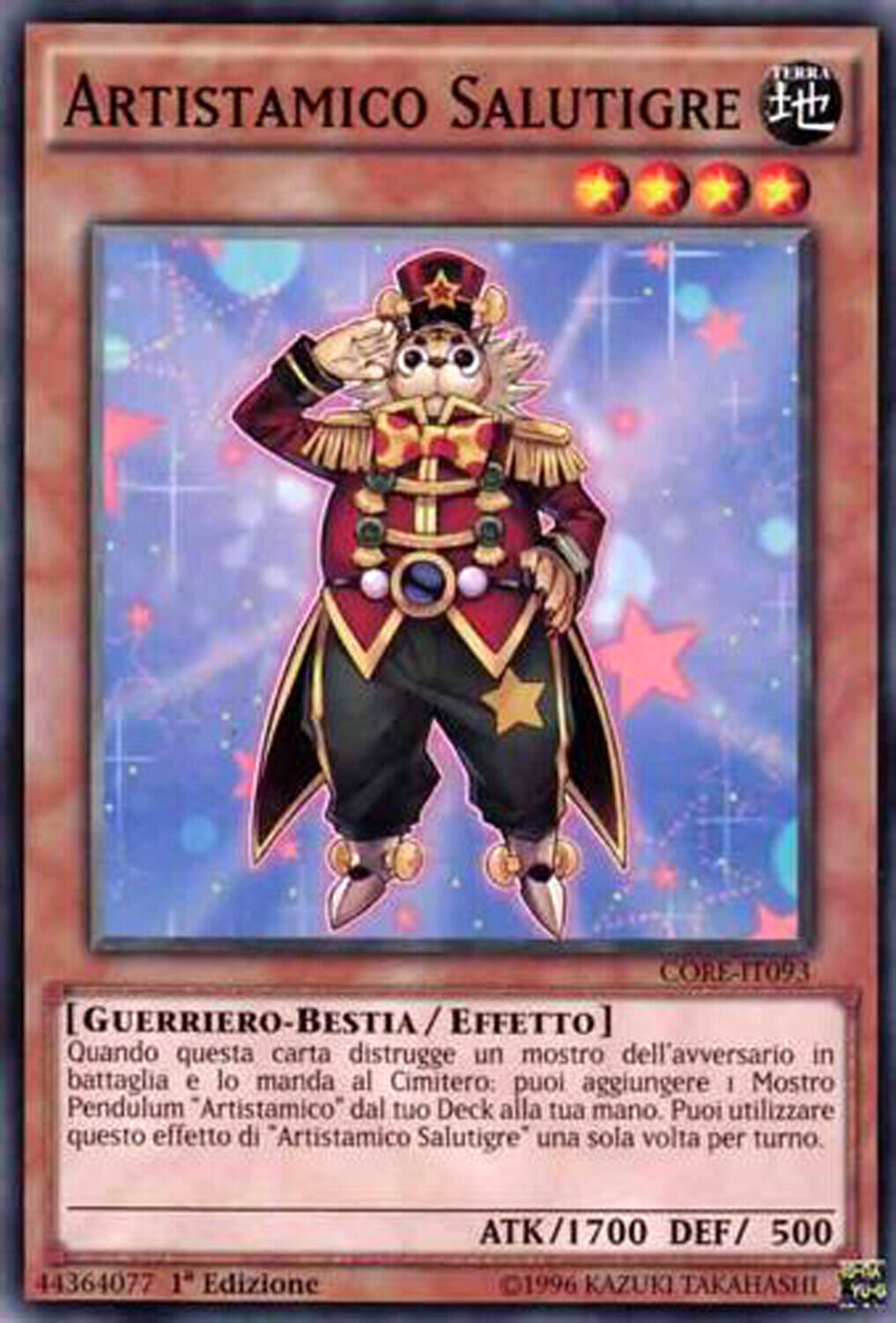 Carta YUGIOH-Artistamico Salutigre-CORE-IT093-ITA-EX-Common 1.Ed