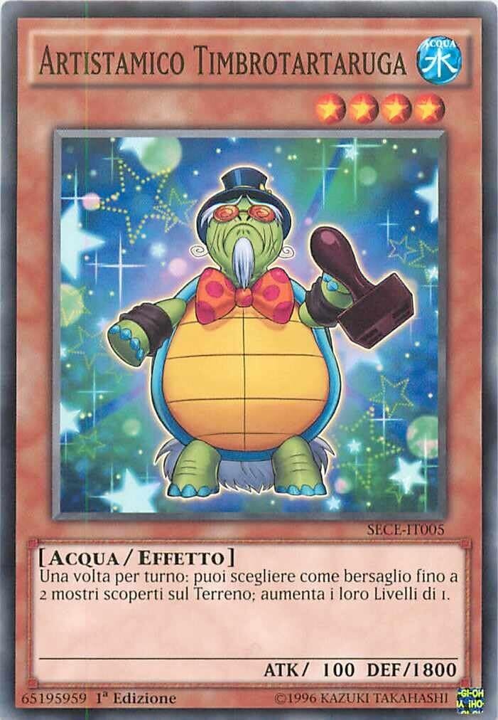 Carta YUGIOH-Artistamico Timbrotartaruga-SECE-IT005-ITA-EX-Common 1.Ed