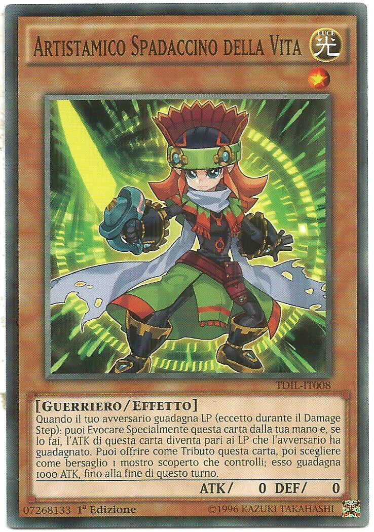 Carta YUGIOH-Artistamico Spadaccino della Vita-TDIL-IT008-ITA-EX-Common 1.Ed