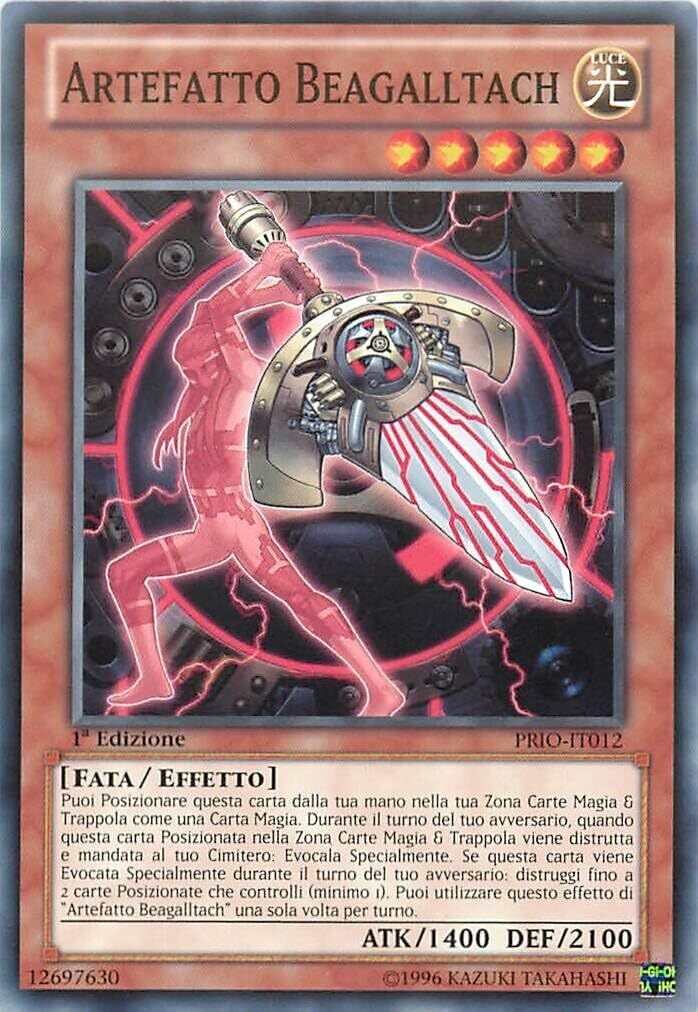 Carta YUGIOH-Artifact Beagalltach-PRIO-IT012-ITA-EX-Common 1.Ed