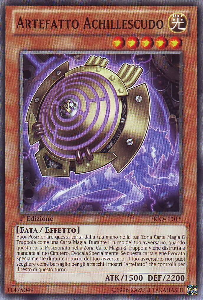 Carta YUGIOH-Artefatto Achillescudo-PRIO-IT015-ITA-EX-Common 1.Ed