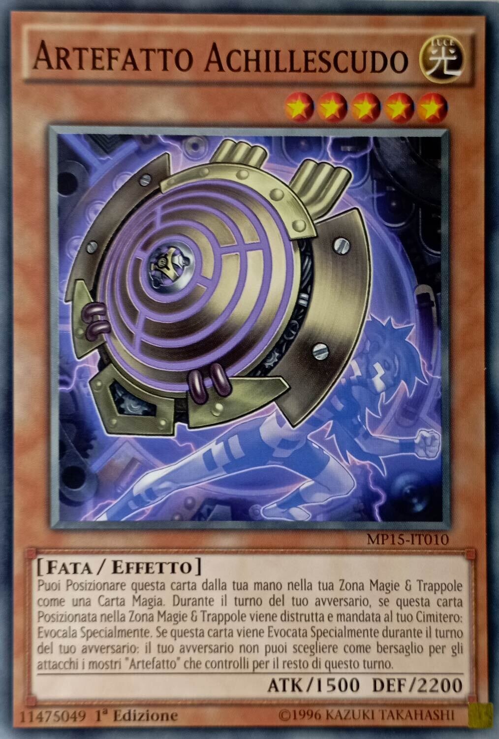 Carta YUGIOH-Artefatto Achillescudo-MP15-IT010-ITA-EX-Common 1.Ed
