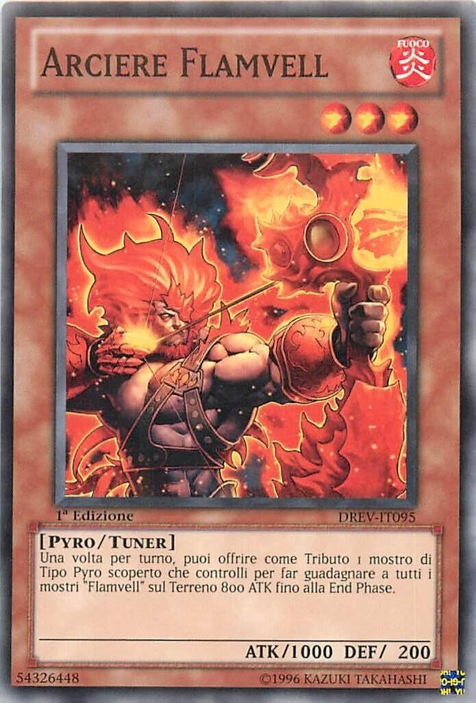 Carta YUGIOH-Arciere Flamvell-DREV-IT095-ITA-Played-Common 1.Ed