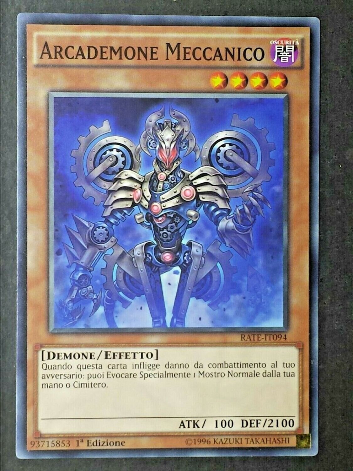 Carta YUGIOH-Arcademone Meccanico-RATE-IT094-ITA-EX-Common 1.Ed