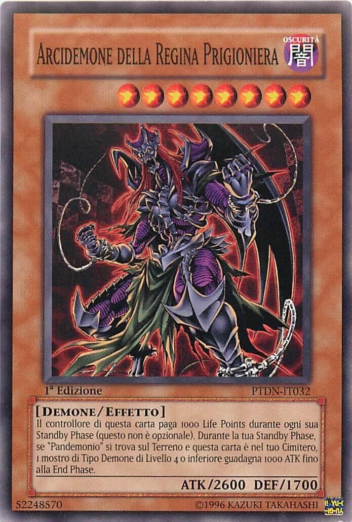 Carta YUGIOH-Arcidemone della Regina Prigioniera-PTDN-IT032-ITA-Poor-Common 1.Ed