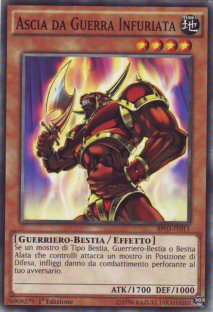 Carta YUGIOH-Ascia da Guerra Infuriata-BP03-IT011-ITA-EX-Common 1.Ed