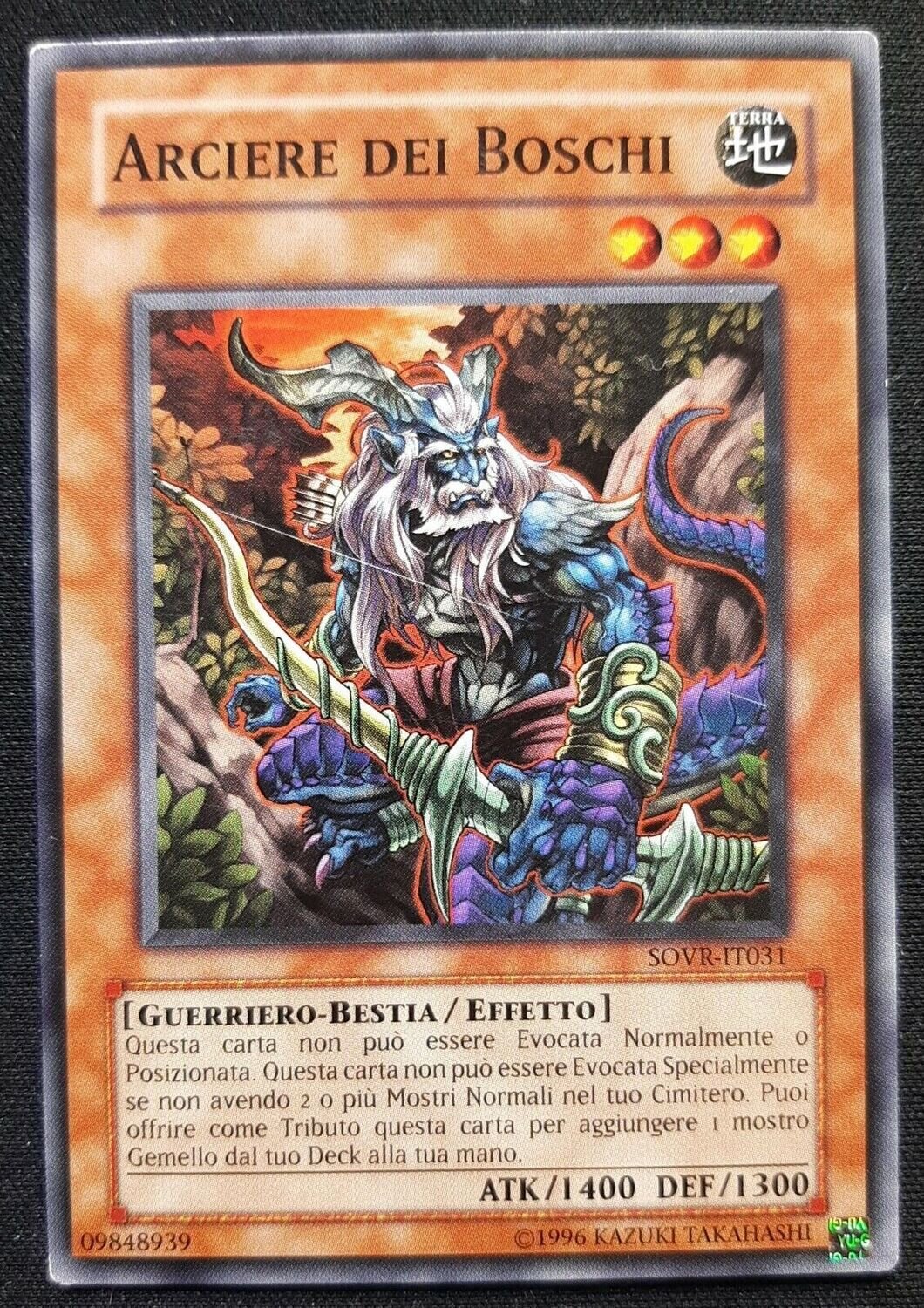 Carta YUGIOH-Arciere dei Boschi-SOVR-IT031-ITA-EX-Common 1.Ed