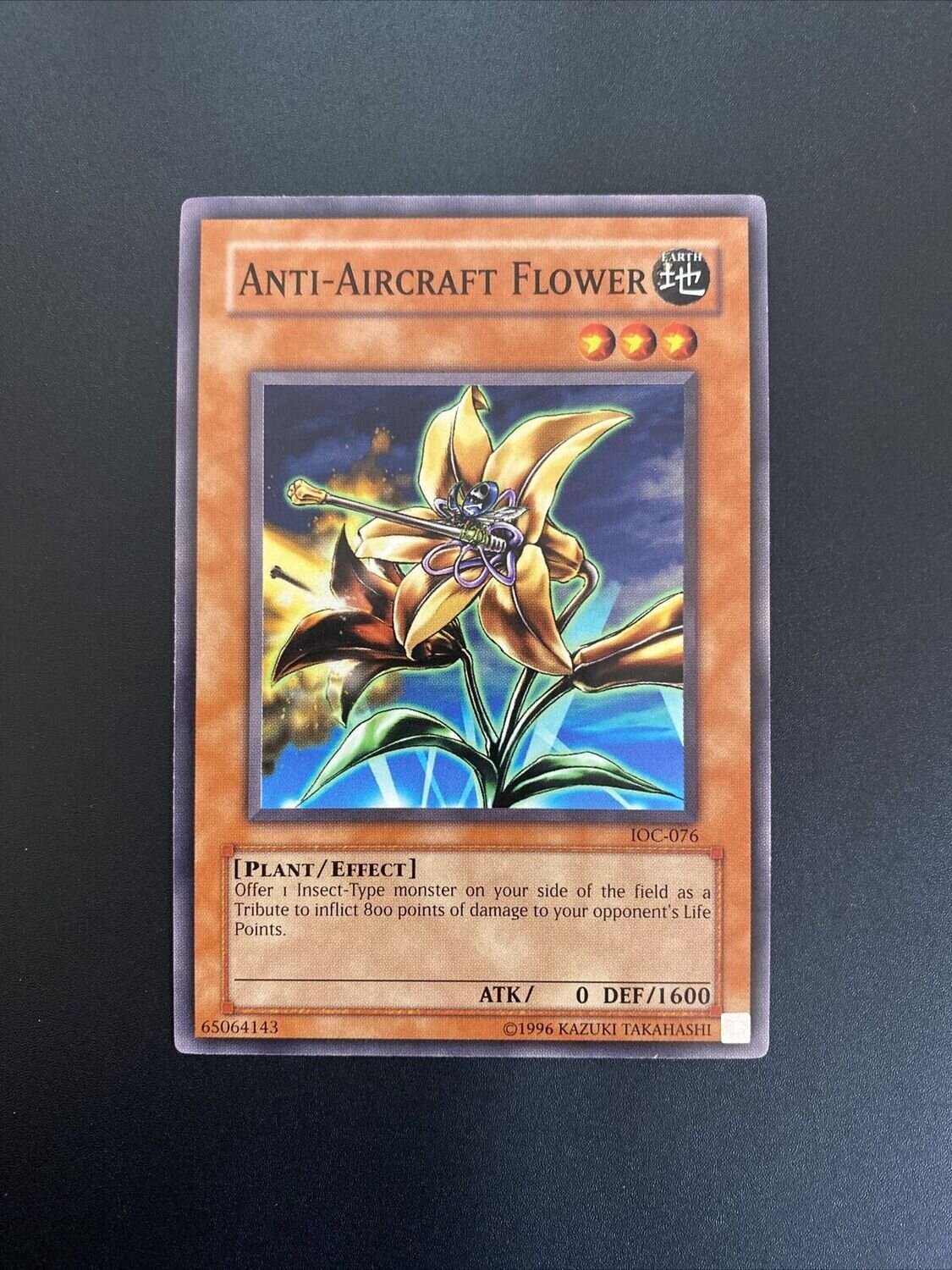 Carta YUGIOH-Anti-Aircraft Flower (V.1 )-IOC-076-EN-Poor-Common 1.Ed