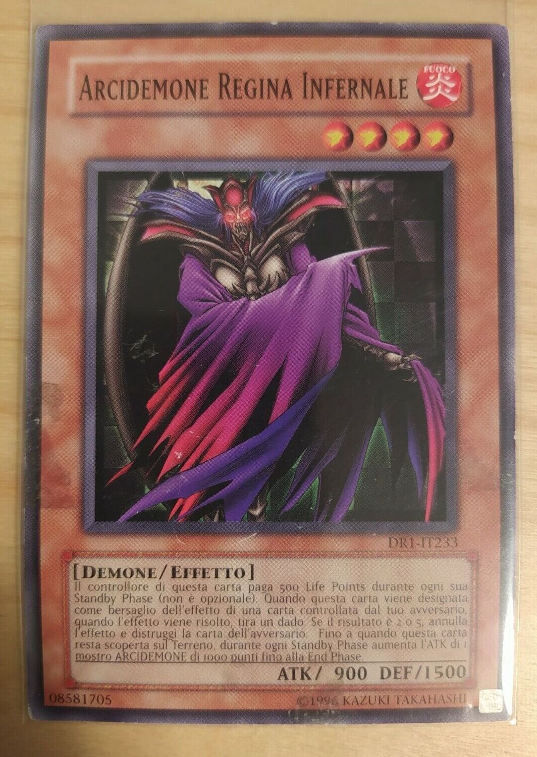 Carta YUGIOH-Arcidemone Regina Infernale-DR1-IT233-ITA-Played-Common