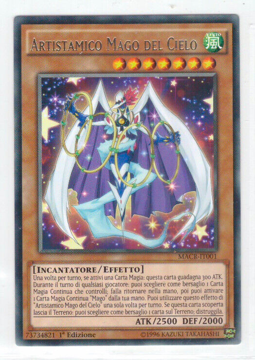 Carta YUGIOH-Artistamico Mago del Cielo-MACR-IT001-ITA-EX-Rare 1.Ed