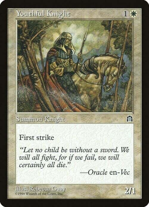 Carta MTG-Cavaliere Giovane-Fortezza-ITA-Played-Common