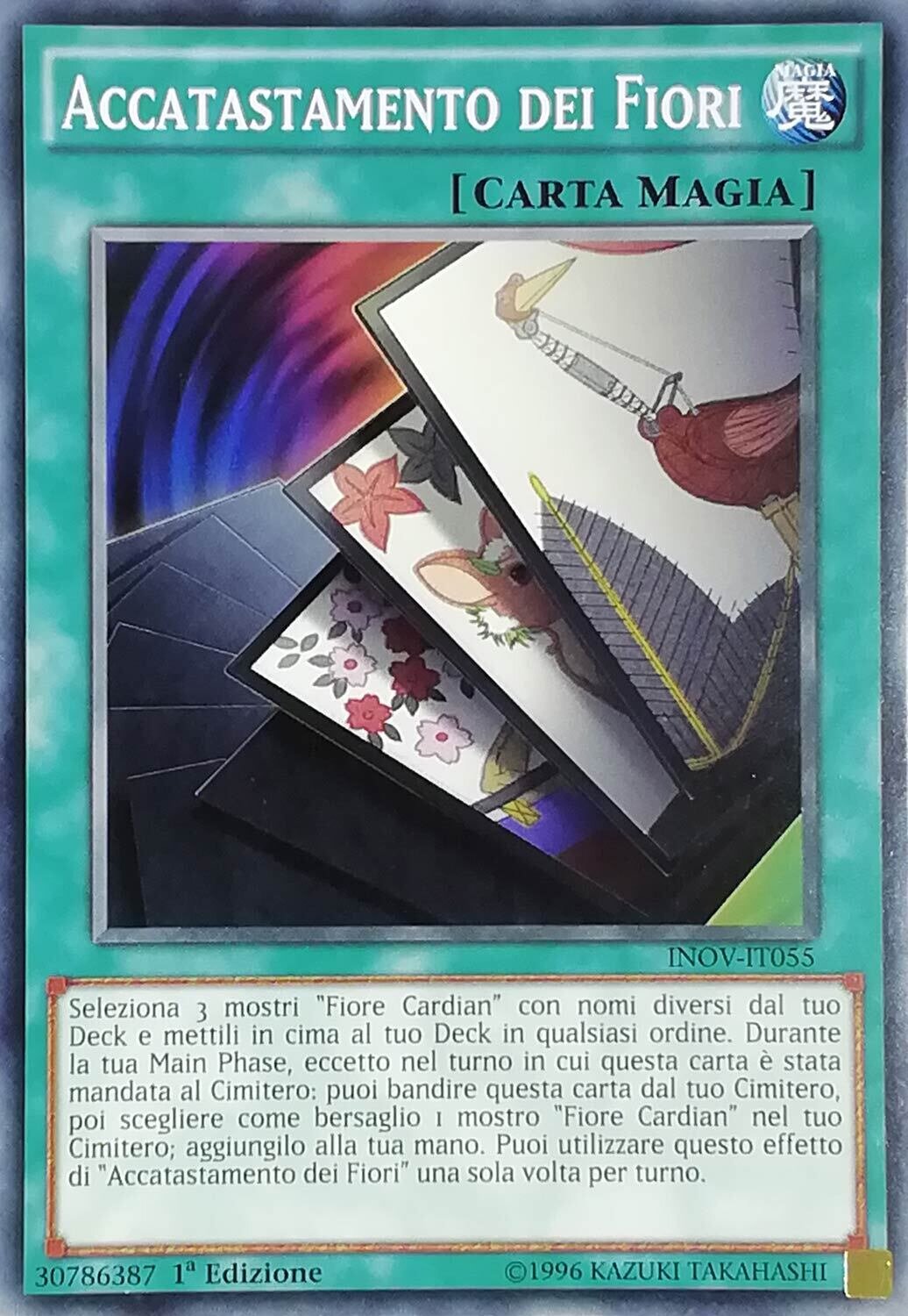 Carta YUGIOH-Accatastamento dei Fiori-INOV-IT055-ITA-EX-Common 1.Ed