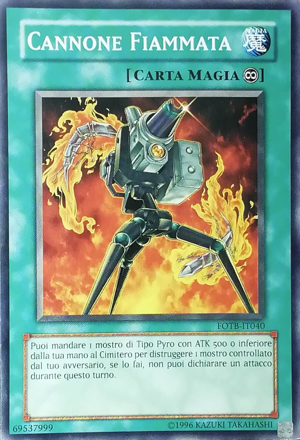 Carta YUGIOH-Acceleratore Fiammata-FOTB-IT040-ITA-Good-Common
