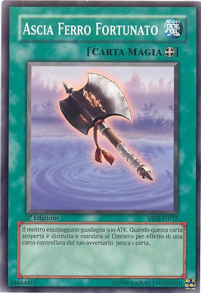 Carta YUGIOH-Ascia Ferro Fortunato-YSDJ-IT032-ITA-Poor-Common 1.Ed
