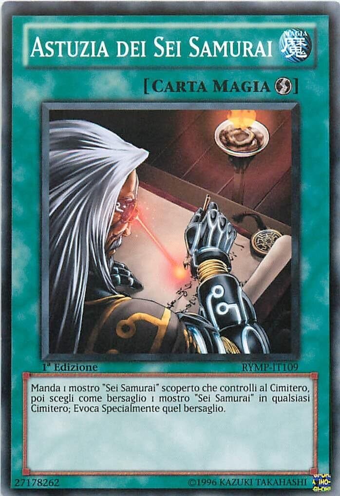 Carta YUGIOH-Astuzia dei Sei Samurai-RYMP-IT109-ITA-EX-Common 1.Ed