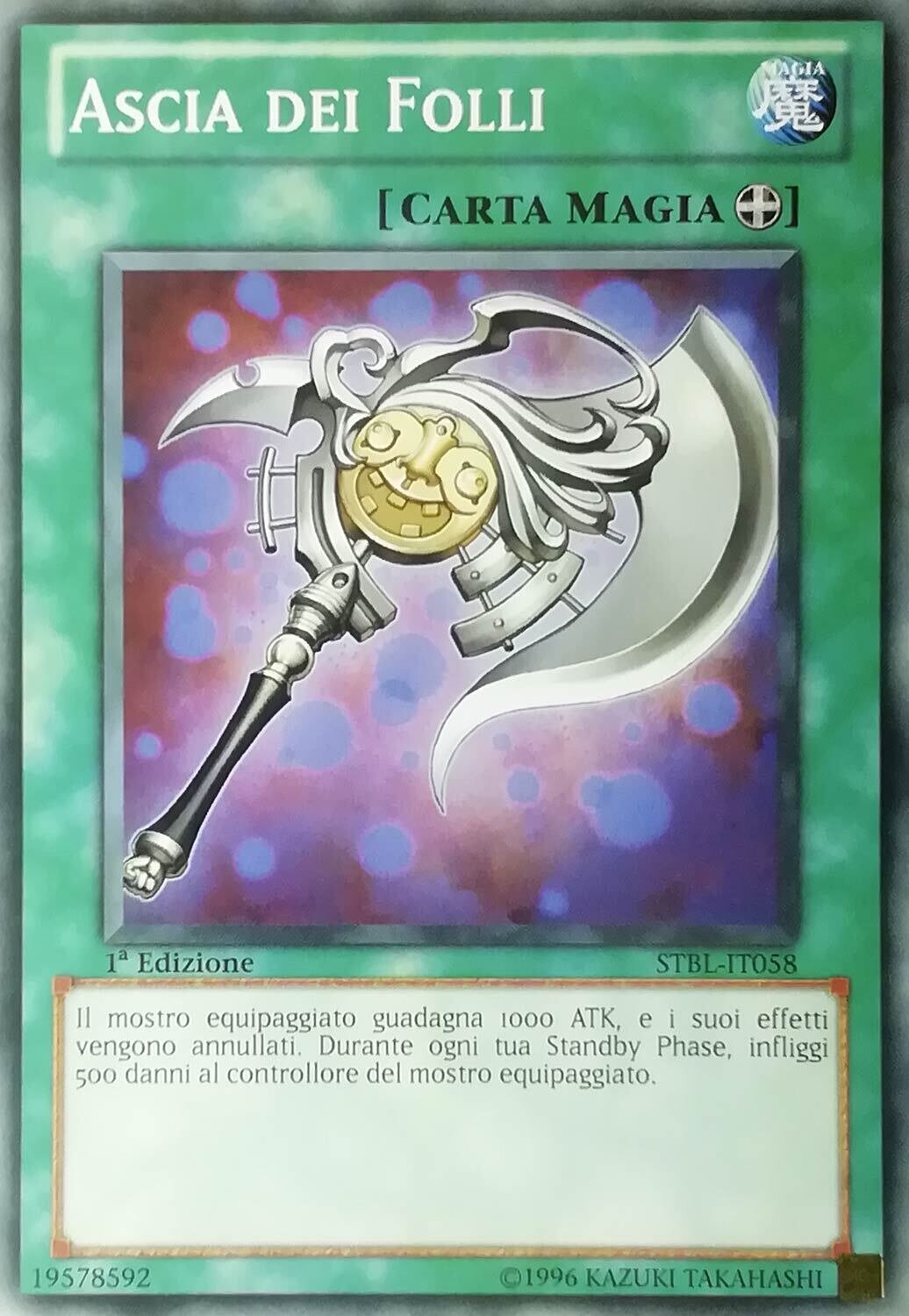Carta YUGIOH-Ascia dei Folli-STBL-IT058-ITA-Good-Common 1.Ed