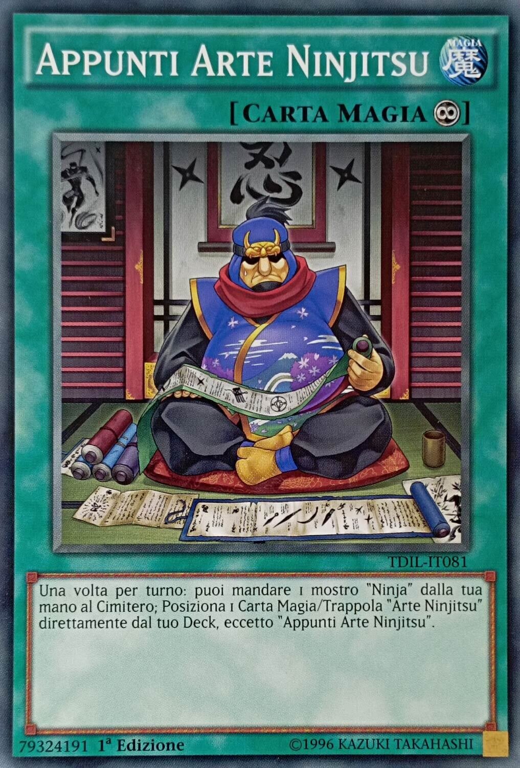 Carta YUGIOH-Appunti Arte Ninjitsu-TDIL-IT081-ITA-EX-Common 1.Ed