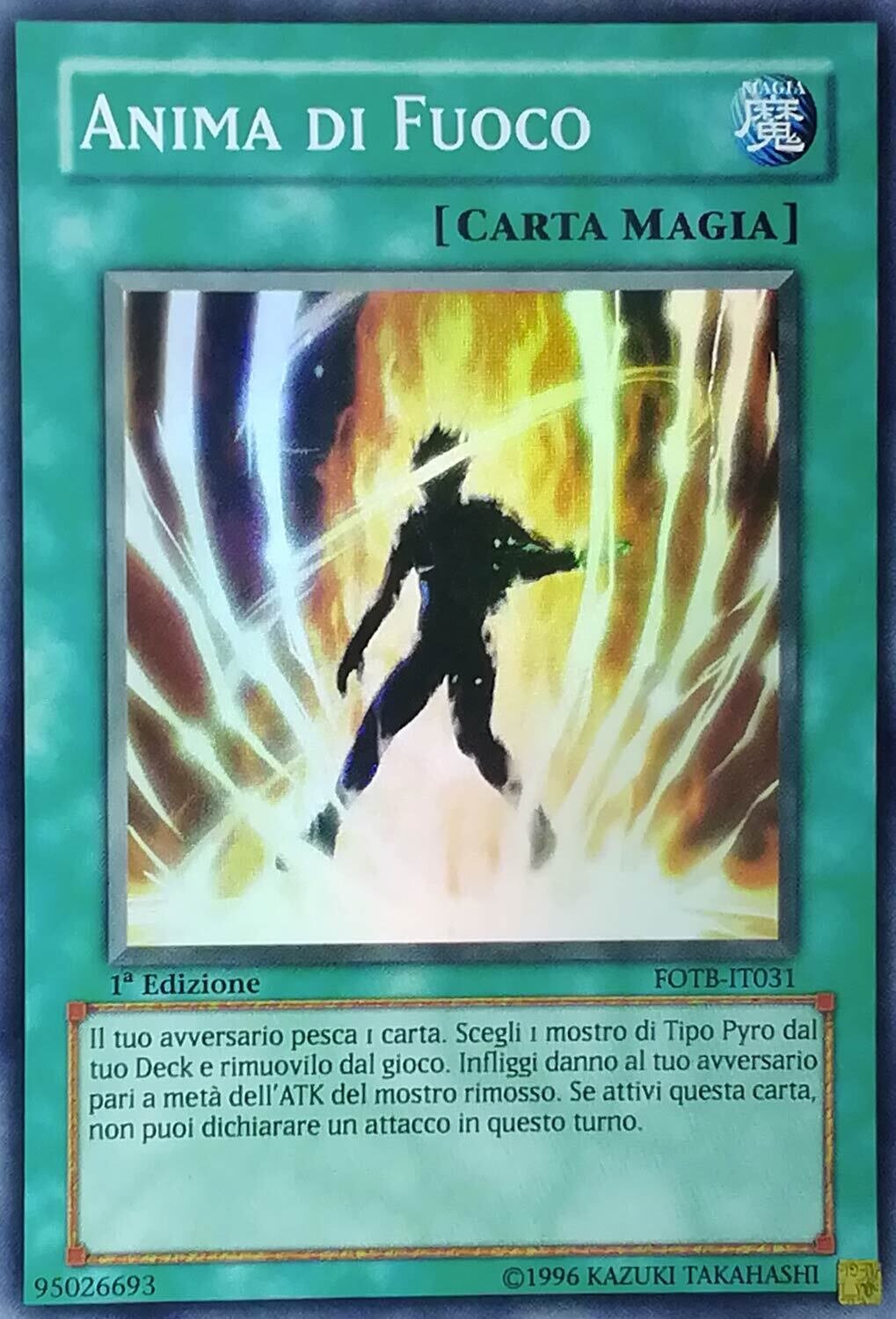 Carta YUGIOH-Anima di Fuoco-FOTB-IT031-ITA-EX-Super Rare