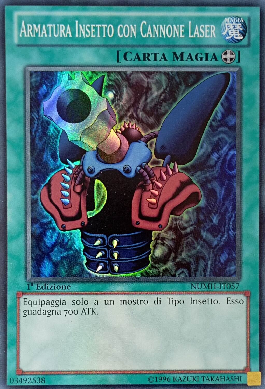 Carta YUGIOH-Armatura Insetto con Cannone Laser-NUMH-IT057-ITA-EX-Super Rare