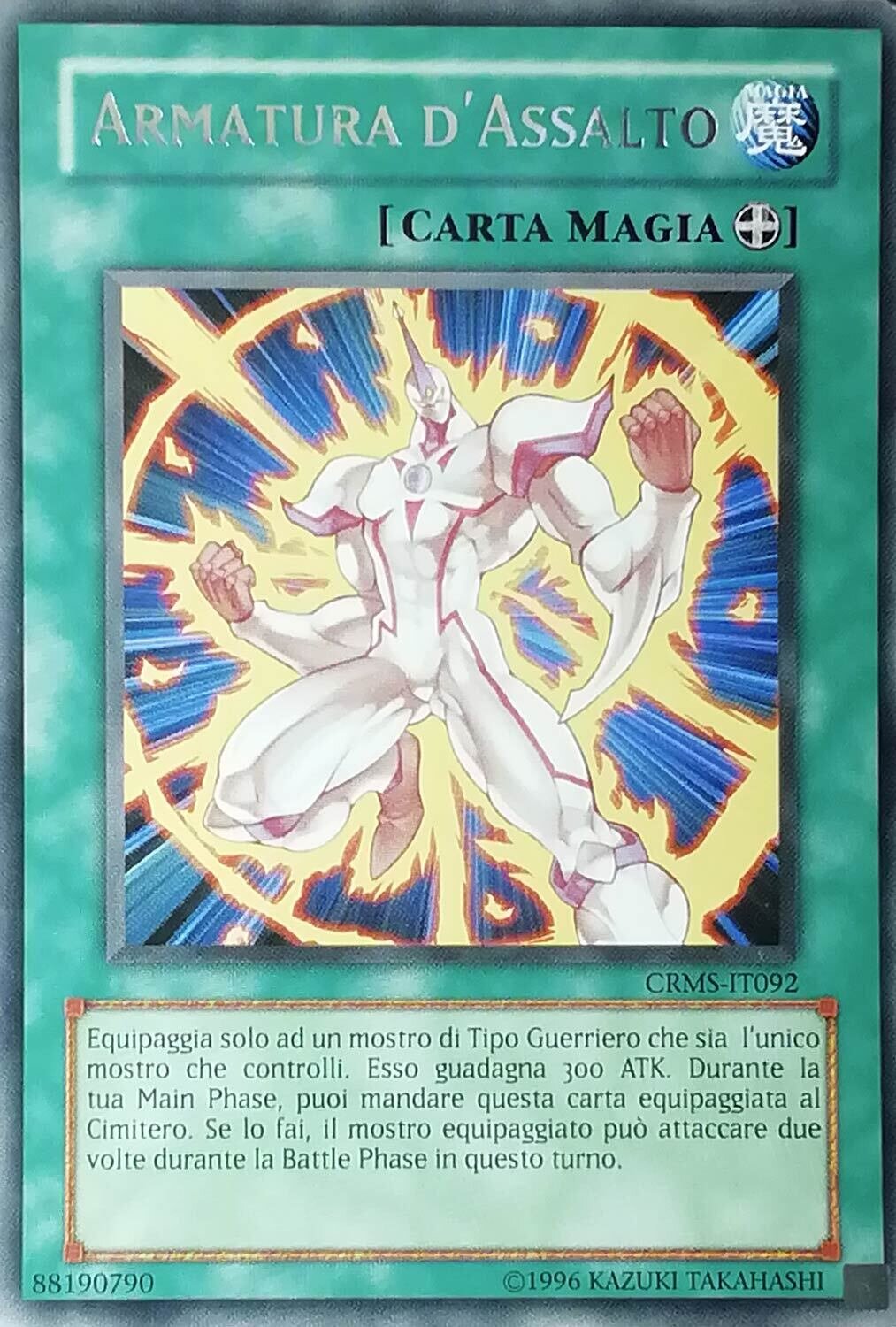 Carta YUGIOH-Armatura d'Assalto-CRMS-IT092-ITA-EX-Rare 1Ed