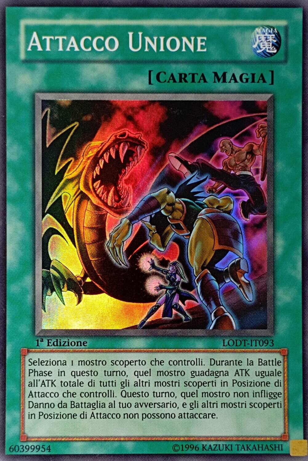 Carta YUGIOH-Attacco Unione-LODT-IT093-ITA-EX-Super Rare 1.Ed