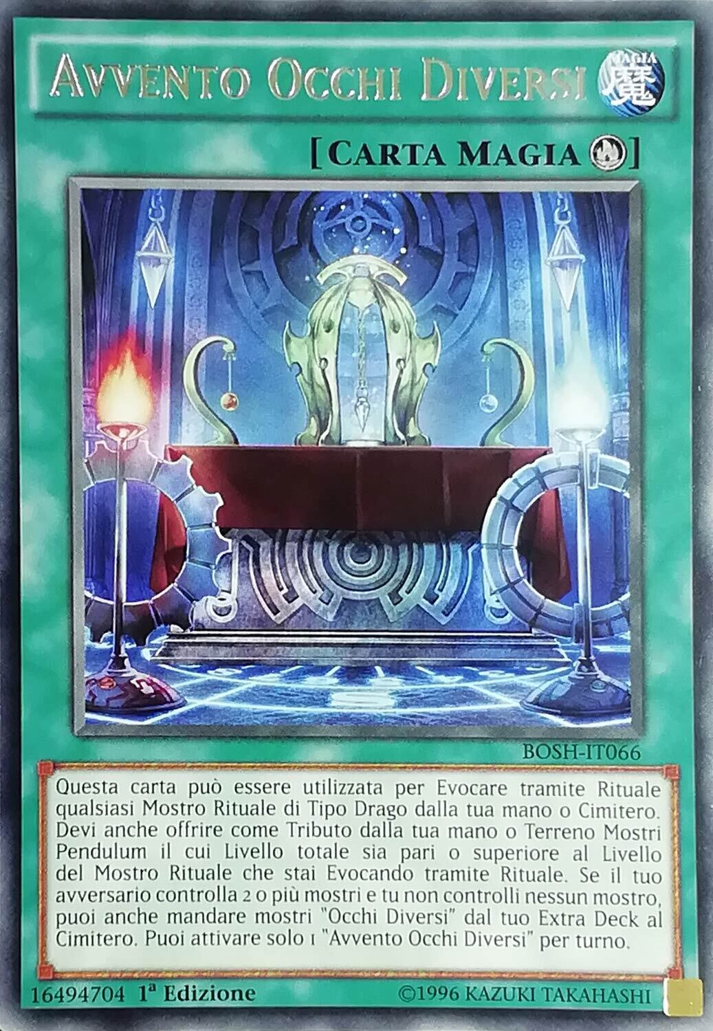 Carta YUGIOH-Avvento Occhi Diversi-BOSH-IT066-ITA-EX-Rare 1.Ed