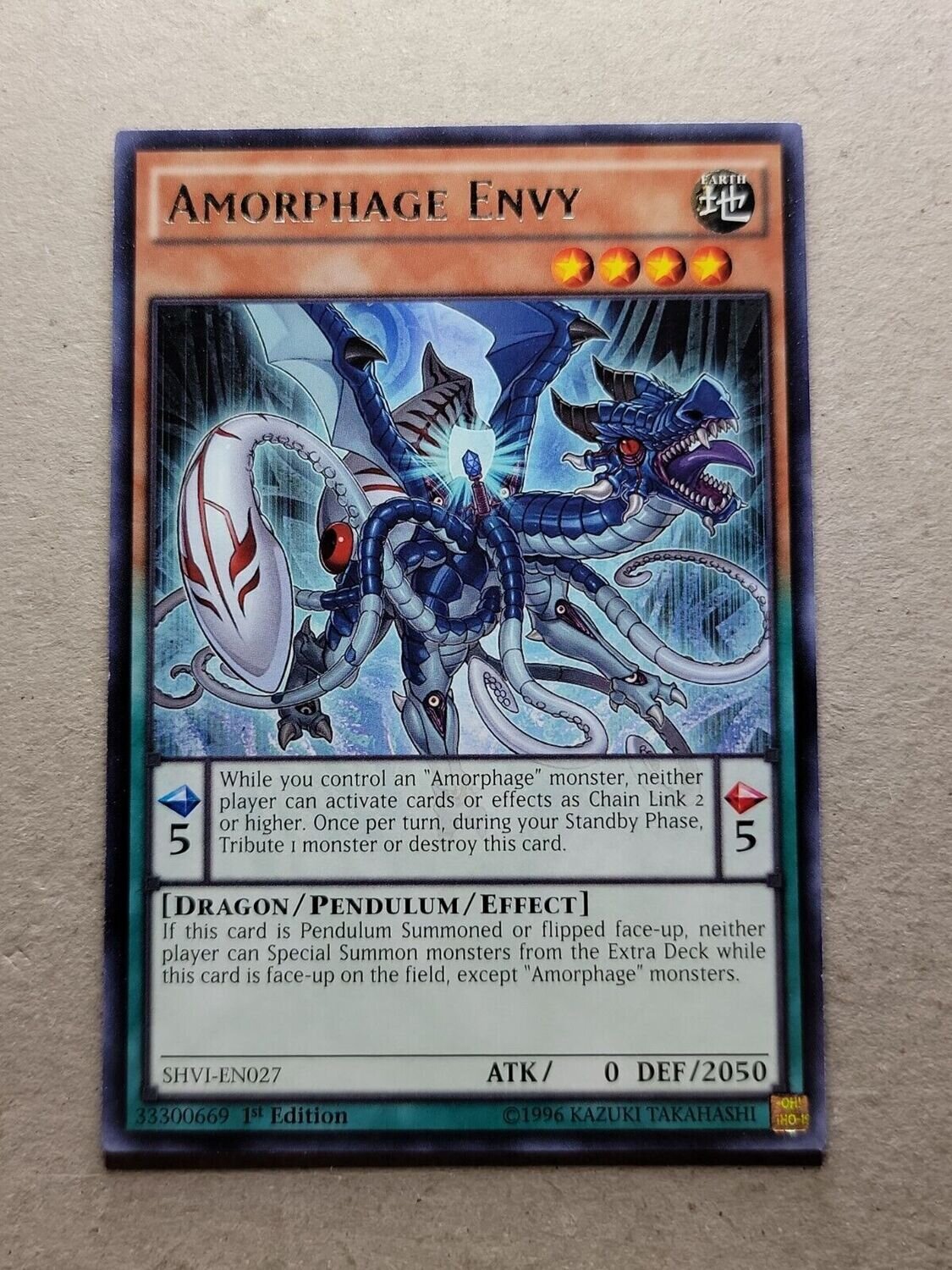 Carta YUGIOH-Amorphage Envy-SHVI-EN027-EN-EX-Rare 1.Ed