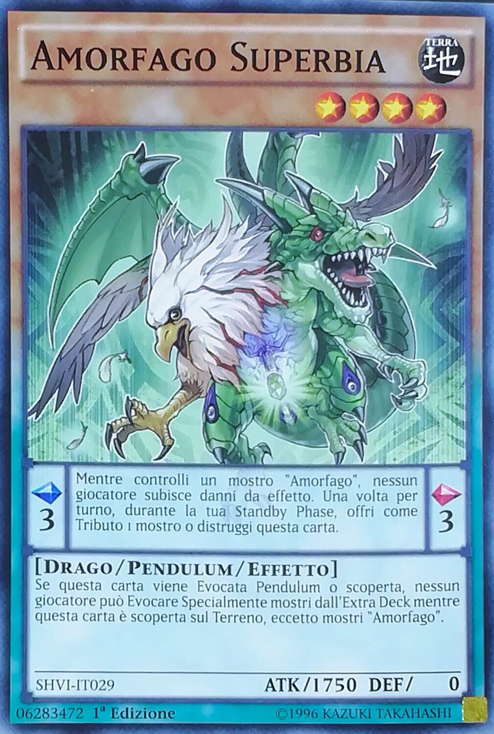 Carta YUGIOH-Amorfago Superbia-SHVI-IT029-ITA-EX-Common 1.Ed