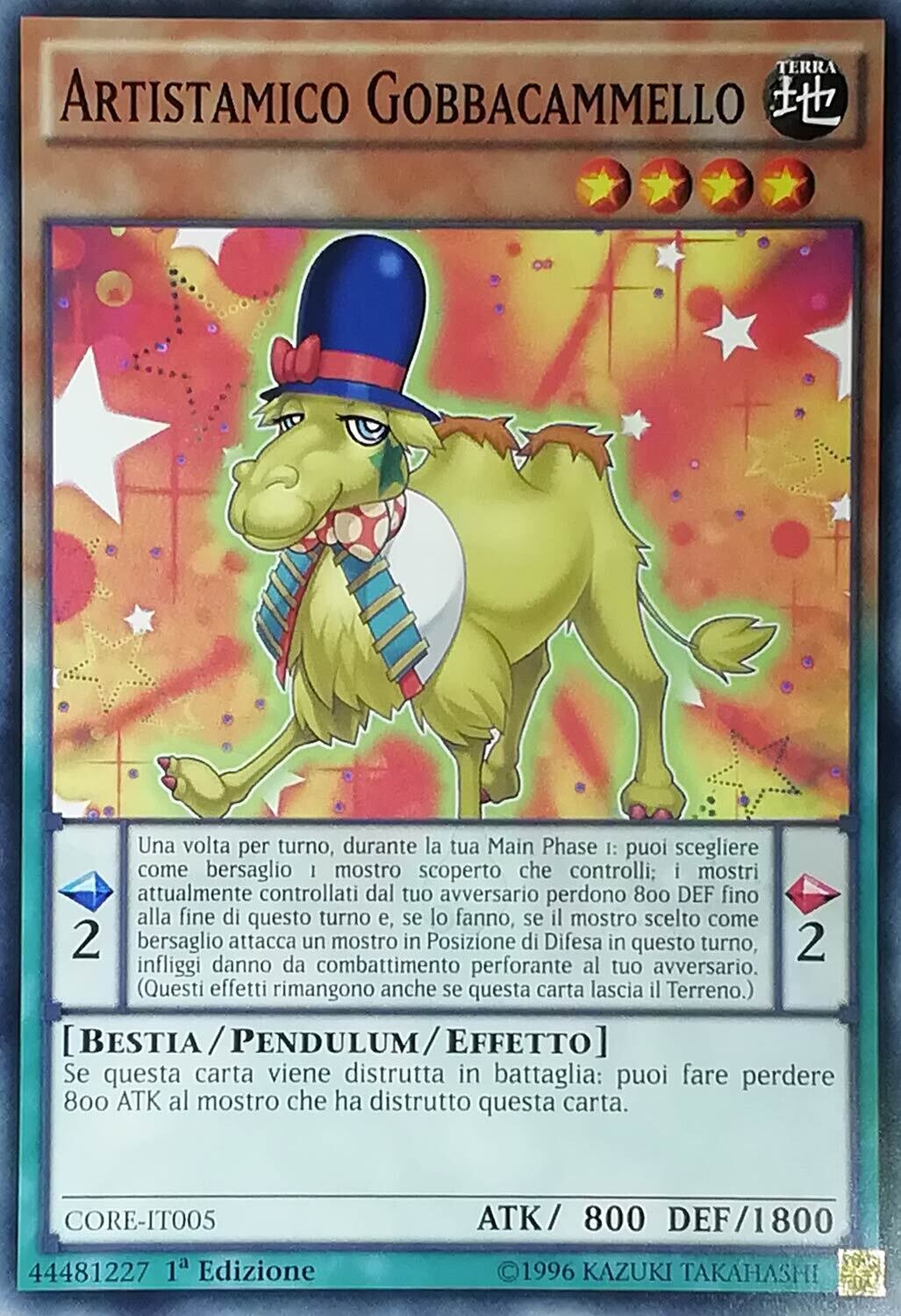 Carta YUGIOH-Artistamico Gobbacammello-CORE-IT005-ITA-EX-Common 1.Ed