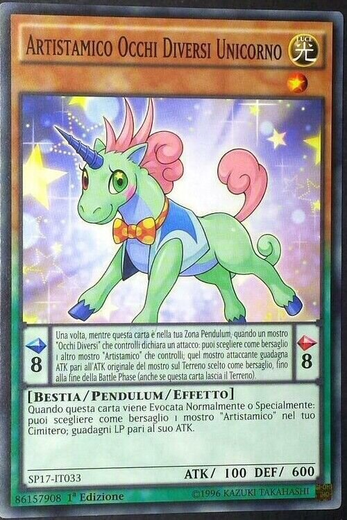 Carta YUGIOH-Artstamigo Unicornio de Ojos Anomalos-SP17-SP033-SPA-EX-Common 1.Ed