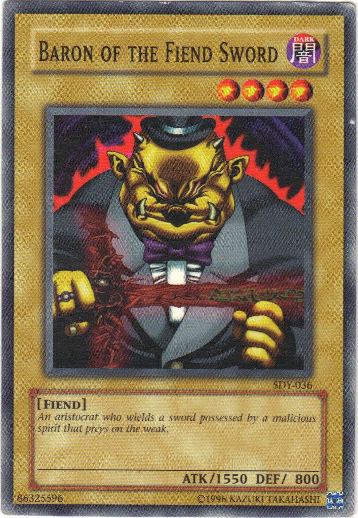 Carta YUGIOH-Baron of the Fiend Sword-SDY-036-EN-Poor-Common