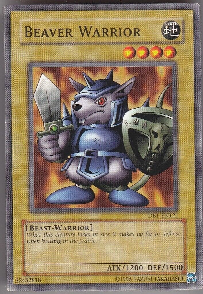 Carta YUGIOH-Beaver Warrior-DB1-EN121-EN-LP-Common