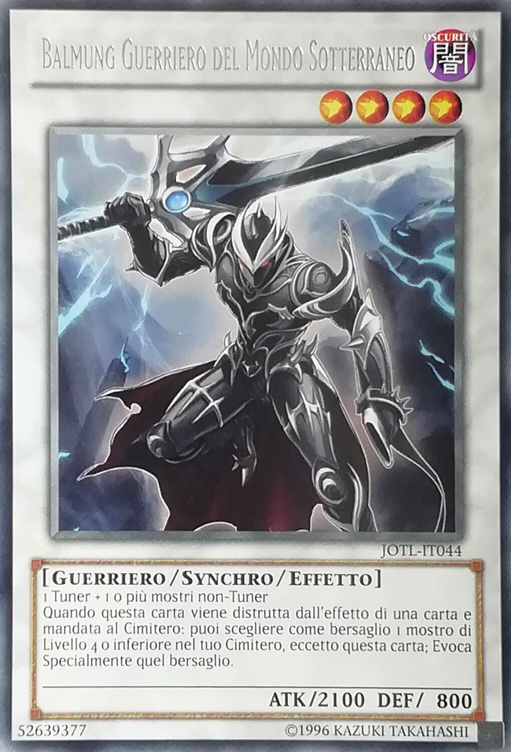 Carta YUGIOH-Balmung Guerriero del Mondo Sotterraneo-JOTL-IT044-ITA-EX-Rare 1.Ed