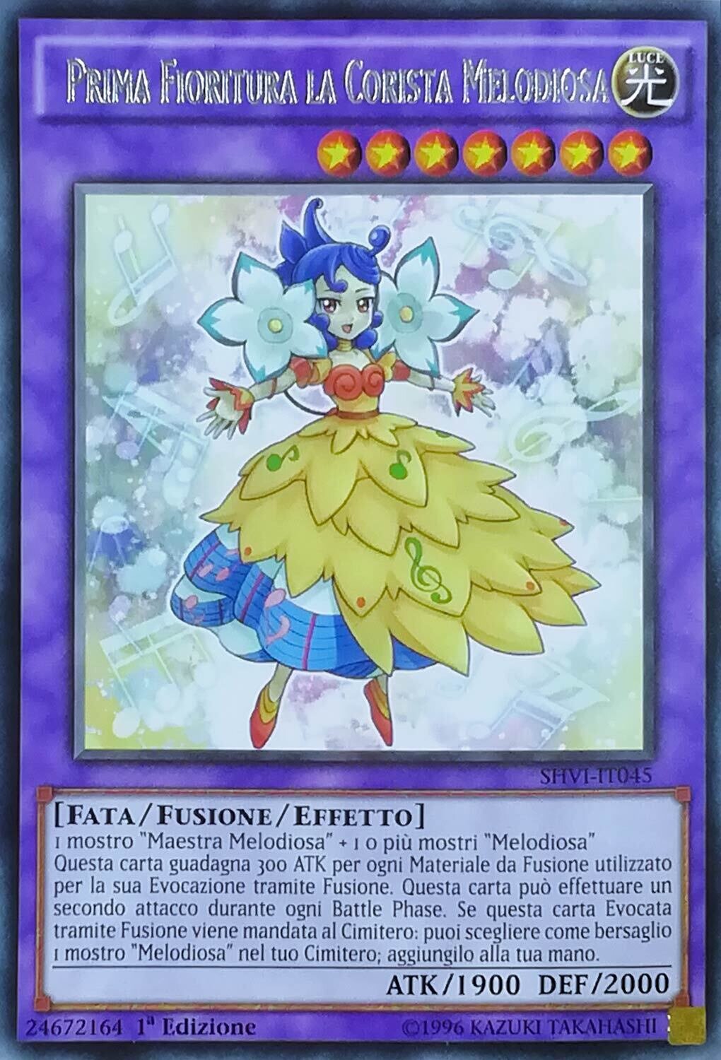 Carta YUGIOH-Bloom Prima the Melodious Choir -SHVI-EN045-EN-EX-Rare 1.Ed