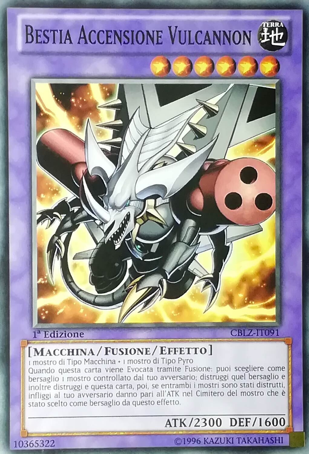 Carta YUGIOH-Bestia Accensione Vulcannon-CBLZ-IT091-ITA-EX-Common