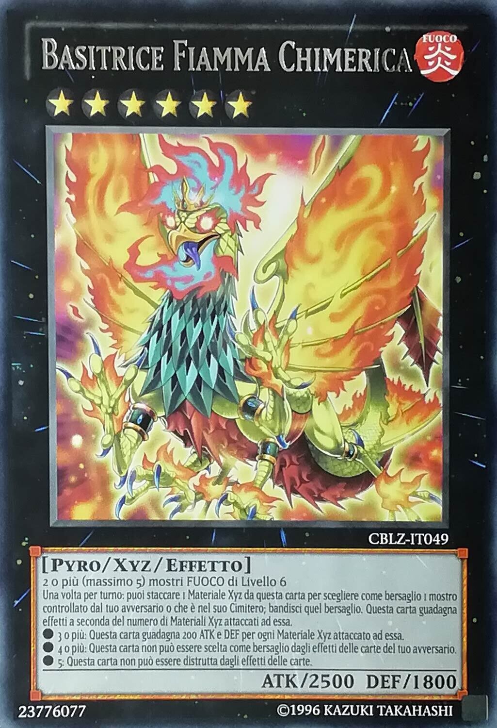 Carta YUGIOH-Basitrice Fiamma Chimerica-CBLZ-IT049-ITA-Good-Rare
